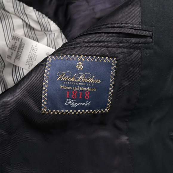 Brooks Brothers Fitzggerald Black Wool Suit Blazer 40L Estrado Trabaldo Togna - Picture 6 of 14